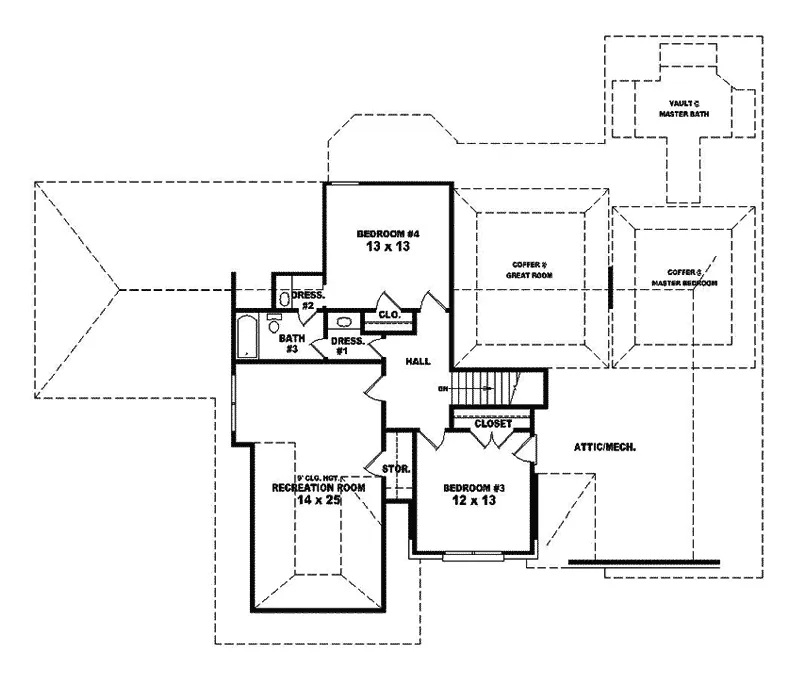 Southern House Plan Second Floor - Fortino Luxury Home 087S-0231 - Search House Plans and More