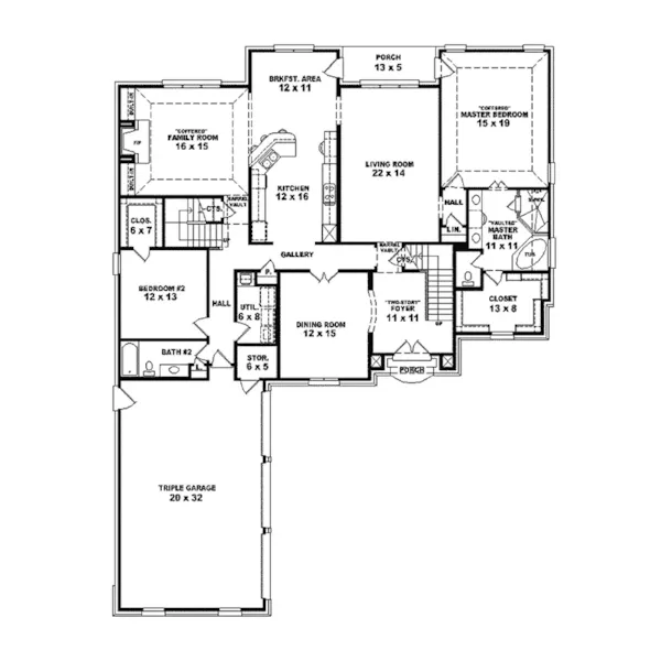 Luxury House Plan First Floor - Frasier Luxury Home 087S-0233 - Search House Plans and More