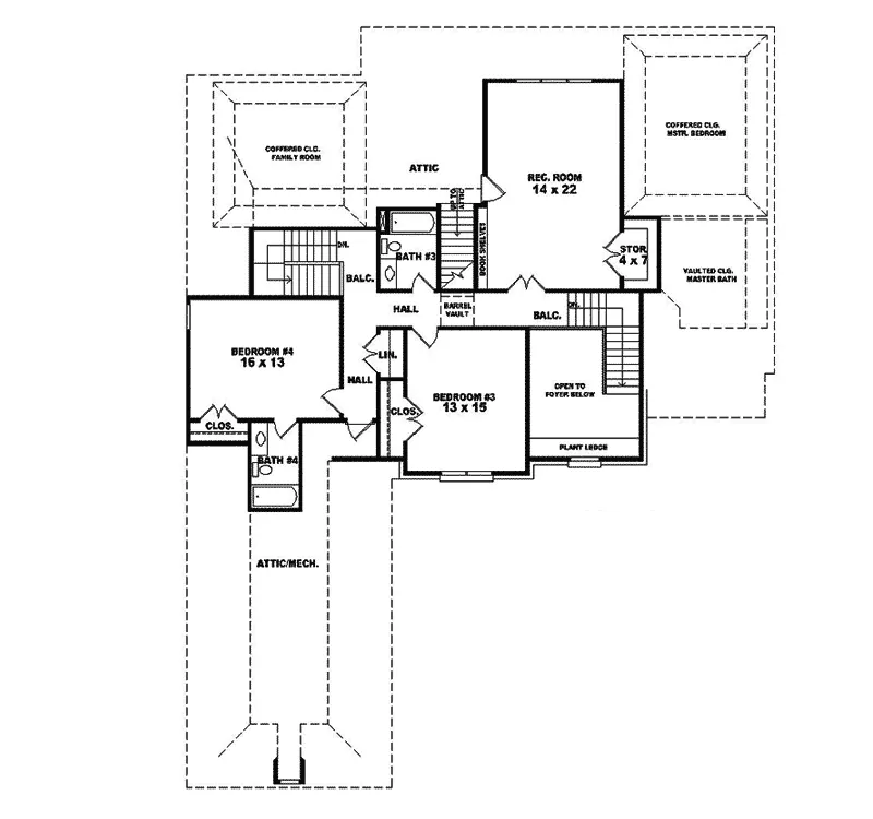 Luxury House Plan Second Floor - Frasier Luxury Home 087S-0233 - Search House Plans and More