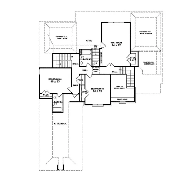 Luxury House Plan Second Floor - Frasier Luxury Home 087S-0233 - Search House Plans and More