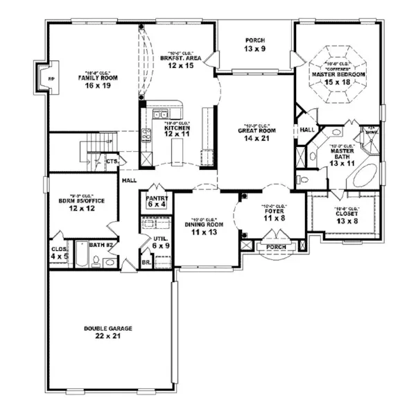 Traditional House Plan First Floor - Sharice Luxury Home 087S-0234 - Shop House Plans and More