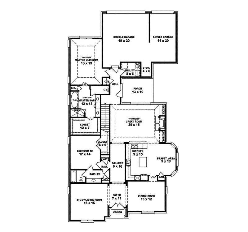 Luxury House Plan First Floor - Harbour Manor Luxury Home 087S-0239 - Search House Plans and More