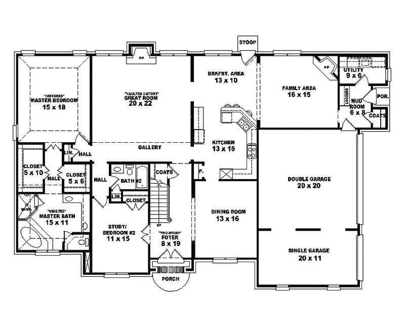 English Cottage House Plan First Floor - Bergerac Luxury European Home 087S-0242 - Search House Plans and More
