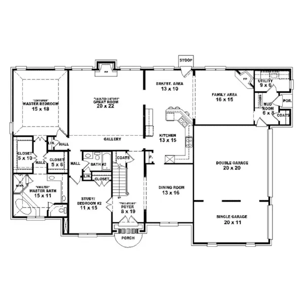 Luxury House Plan First Floor - Bergerac Luxury European Home 087S-0242 - Search House Plans and More