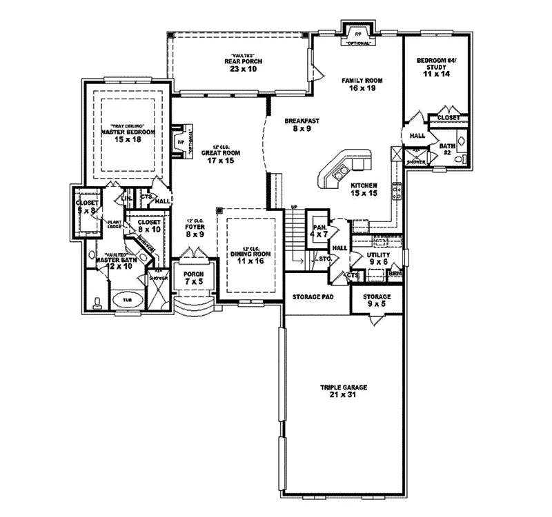 European House Plan First Floor - Cocharan European Home 087S-0244 - Search House Plans and More