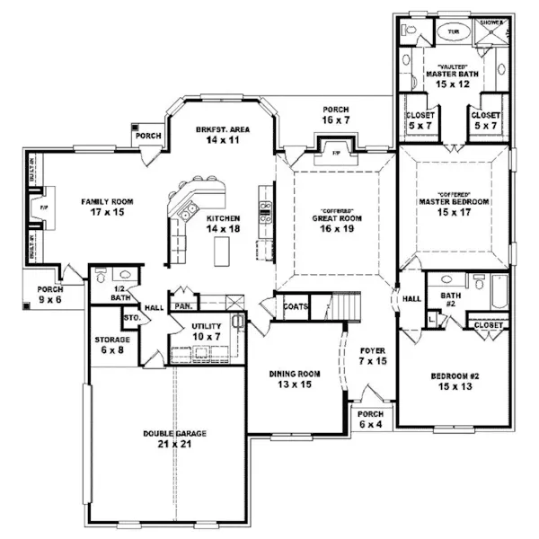 Traditional House Plan First Floor - Potter's Bend Luxury Home 087S-0251 - Shop House Plans and More