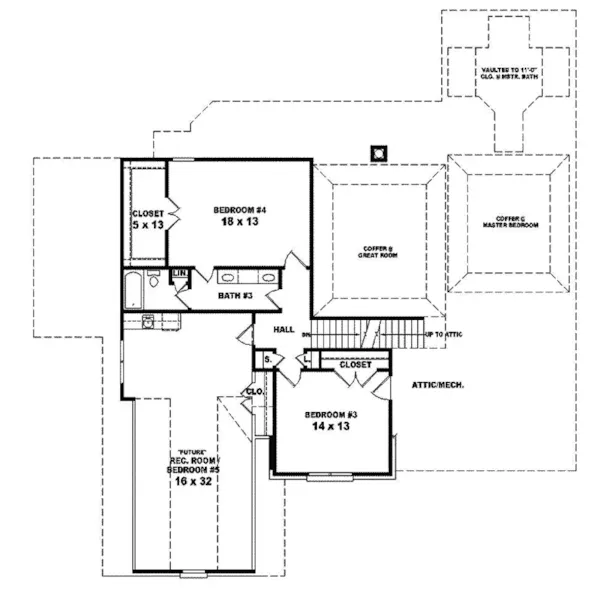 Traditional House Plan Second Floor - Potter's Bend Luxury Home 087S-0251 - Shop House Plans and More