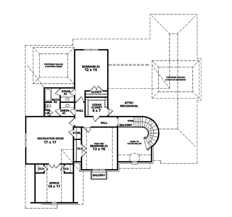 Luxury House Plan Second Floor - Charleville Place Luxury Home 087S-0253 - Search House Plans and More