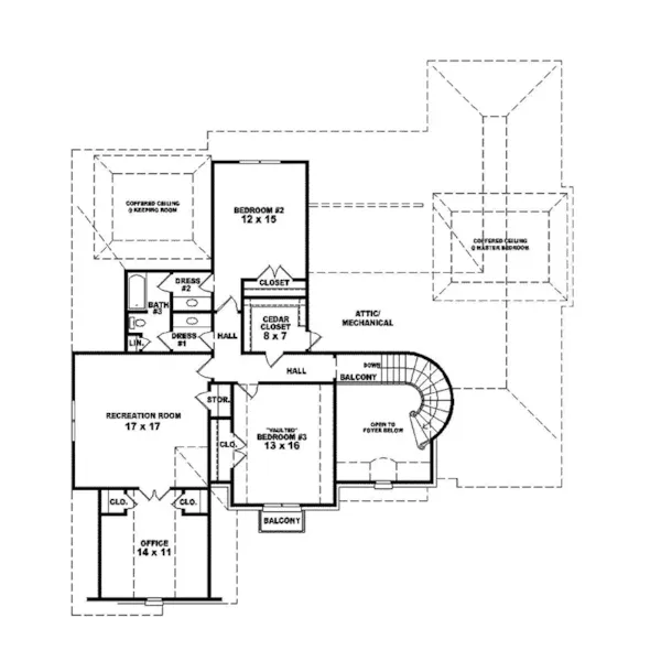 Luxury House Plan Second Floor - Charleville Place Luxury Home 087S-0253 - Search House Plans and More