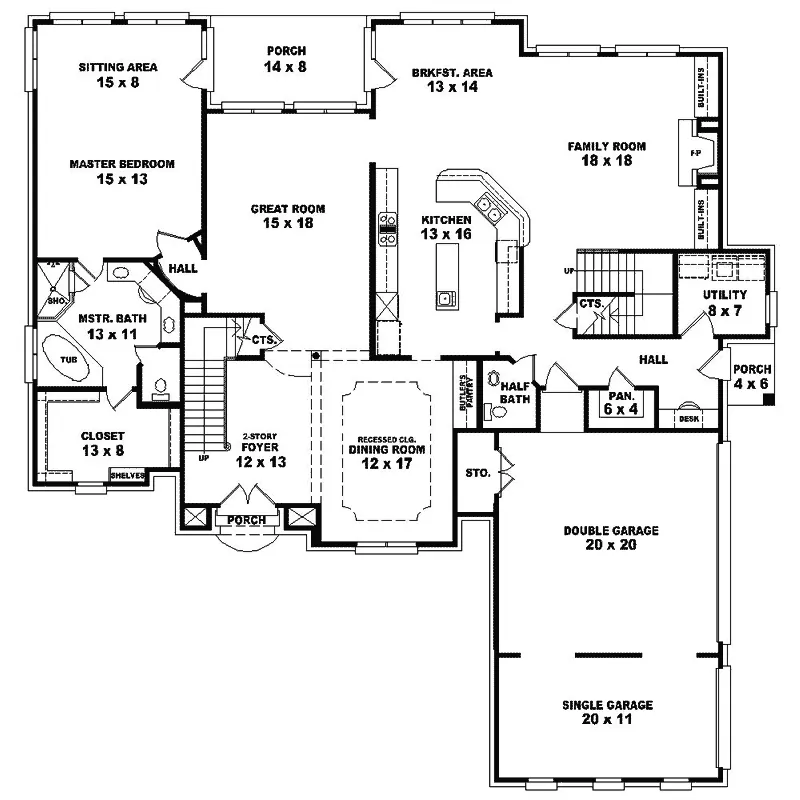 Luxury House Plan First Floor - Donovan Place Luxury Home 087S-0256 - Search House Plans and More