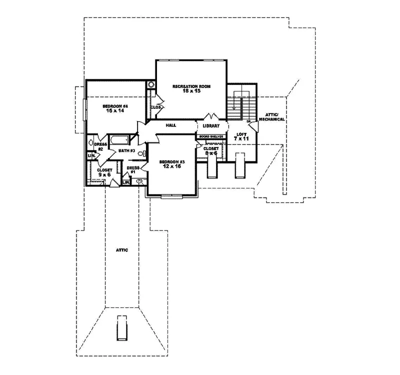 Traditional House Plan Second Floor - Anthony Hill Luxury Home 087S-0258 - Search House Plans and More