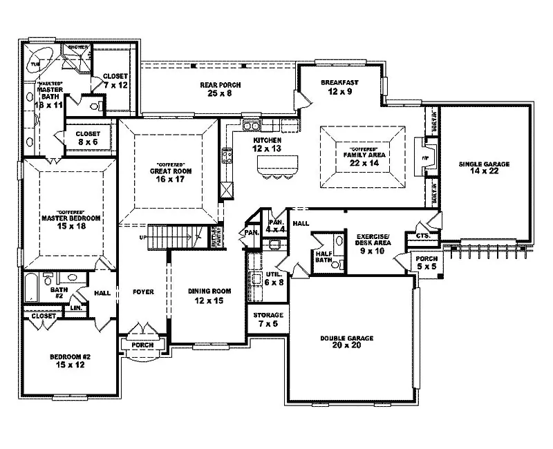Country House Plan First Floor - Havelock Luxury Home 087S-0262 - Search House Plans and More
