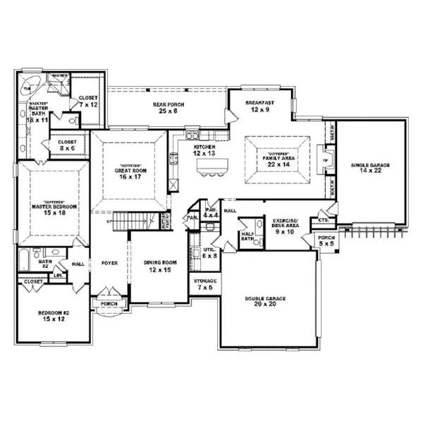 Luxury House Plan First Floor - Havelock Luxury Home 087S-0262 - Search House Plans and More