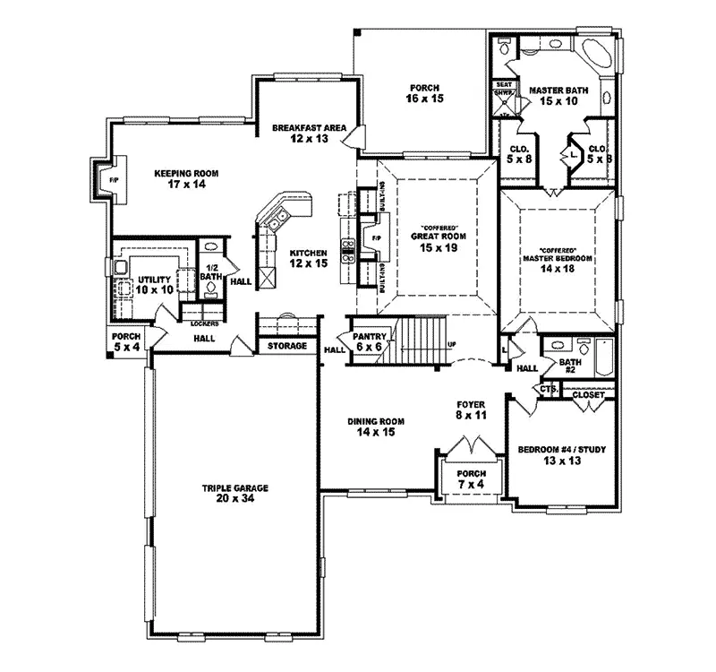 Traditional House Plan First Floor - Goldwyn Luxury Home 087S-0264 - Search House Plans and More