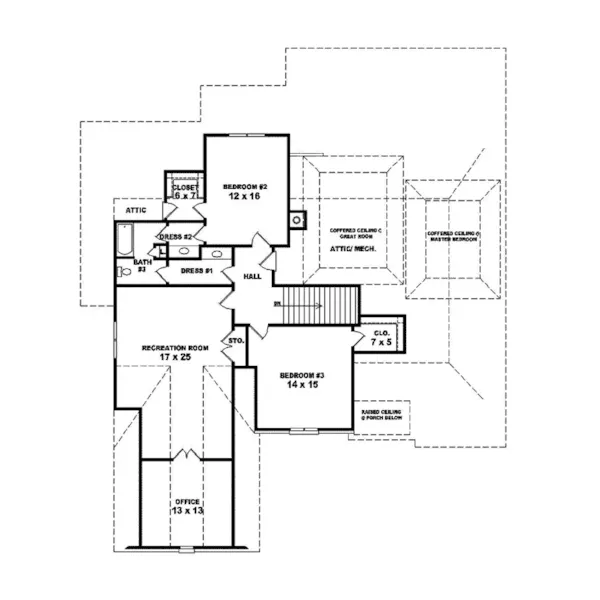 Southern House Plan Second Floor - Goldwyn Luxury Home 087S-0264 - Search House Plans and More