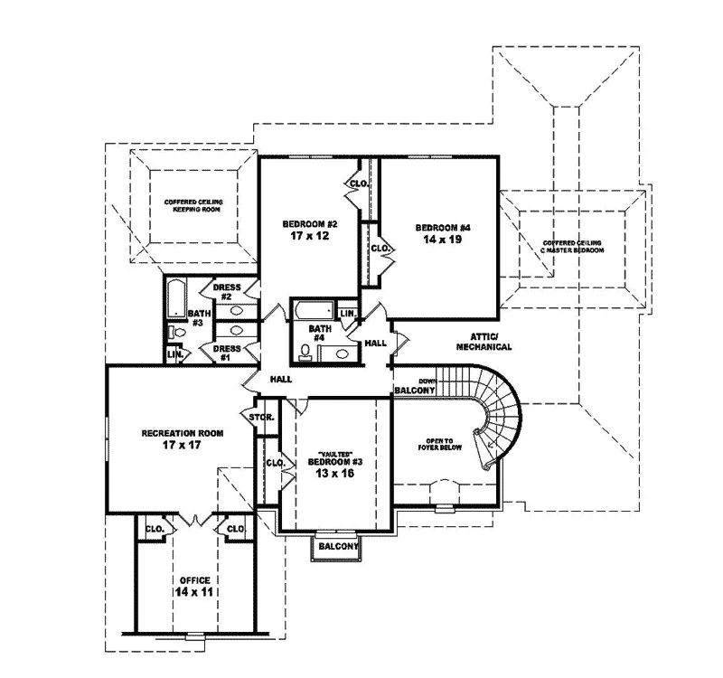 Luxury House Plan Second Floor - Wisenburg Luxury Home 087S-0270 - Shop House Plans and More