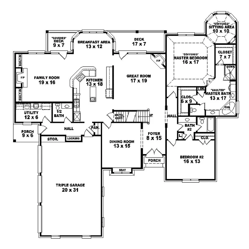 European House Plan First Floor - Bavaria Manor European Home 087S-0276 - Search House Plans and More