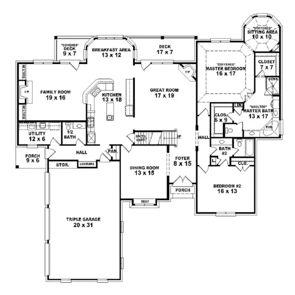 European House Plan First Floor - Bavaria Manor European Home 087S-0276 - Search House Plans and More