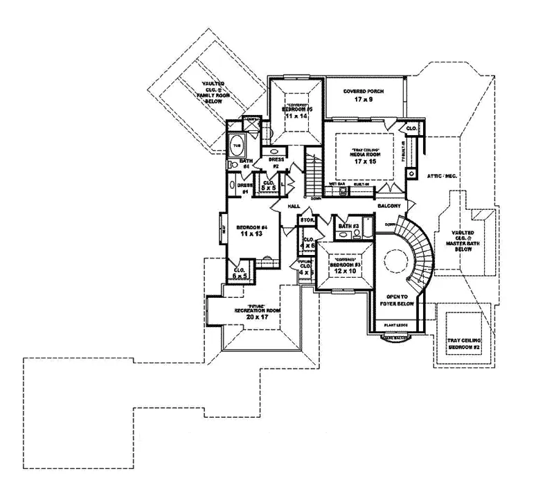 Southern House Plan Second Floor - Martino Manor European Home 087S-0278 - Shop House Plans and More