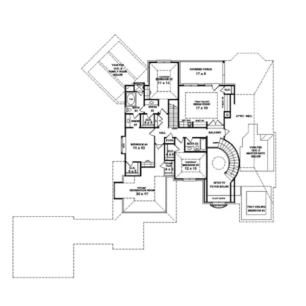 Traditional House Plan Second Floor - Martino Manor European Home 087S-0278 - Shop House Plans and More