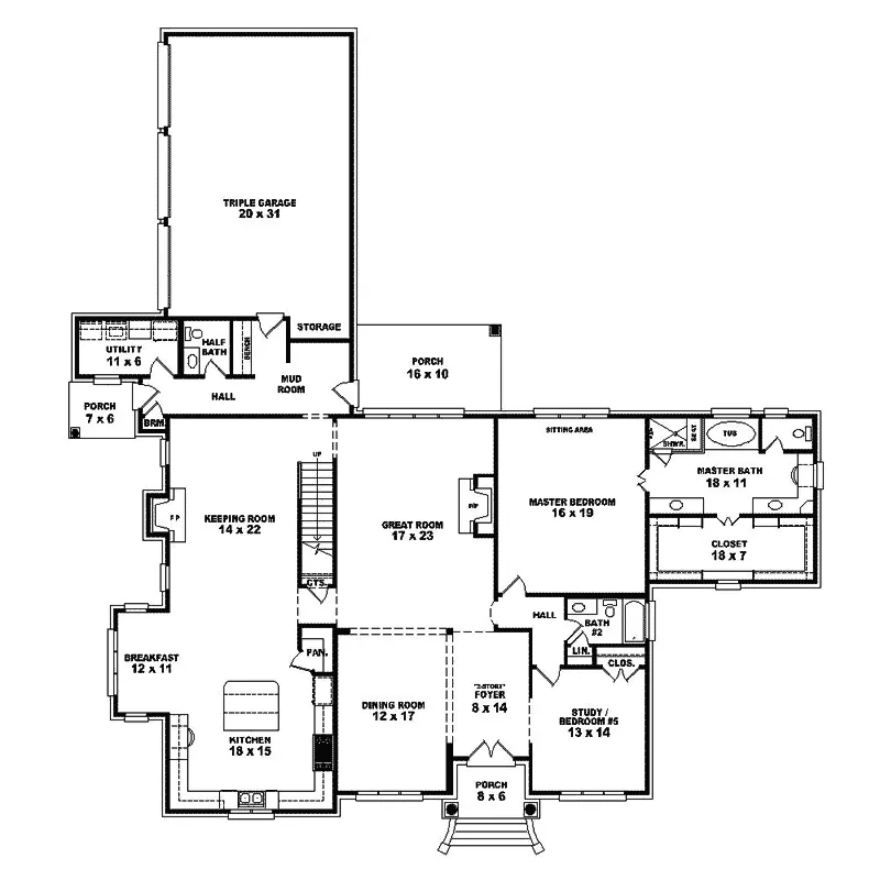 European House Plan First Floor - Arden Creek Luxury Home 087S-0281 - Search House Plans and More
