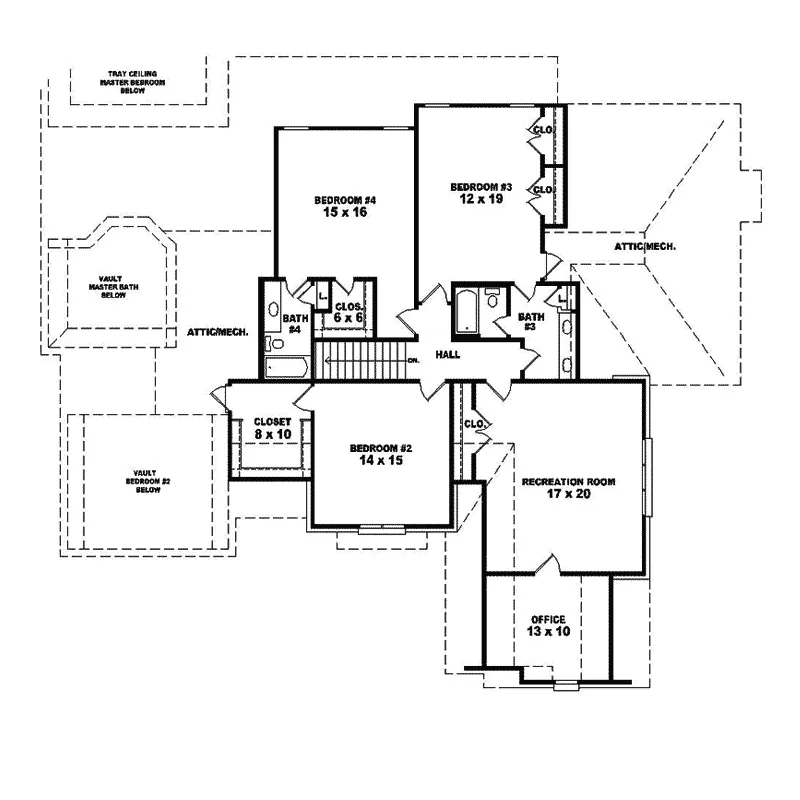 Country House Plan Second Floor - Hampden Luxury Home 087S-0283 - Search House Plans and More