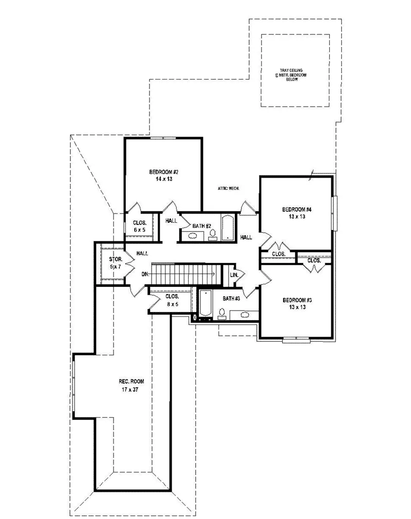 Country French House Plan Second Floor - 087S-0302 - Shop House Plans and More