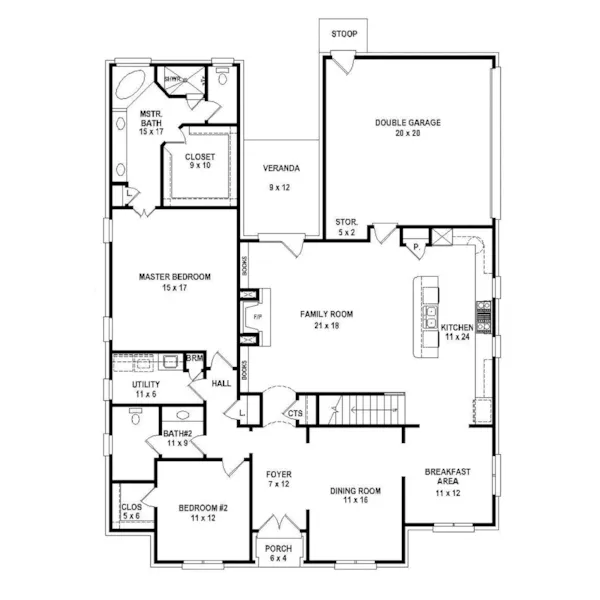 European House Plan First Floor - 087S-0303 - Shop House Plans and More