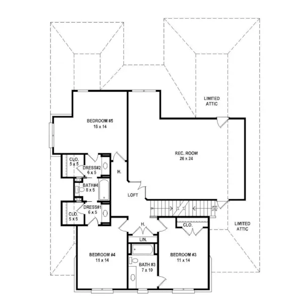 European House Plan Second Floor - 087S-0303 - Shop House Plans and More