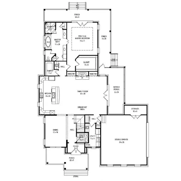 Country House Plan First Floor - 087S-0304 - Shop House Plans and More