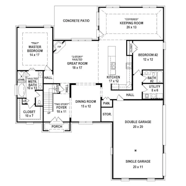 Traditional House Plan First Floor - 087S-0305 - Shop House Plans and More