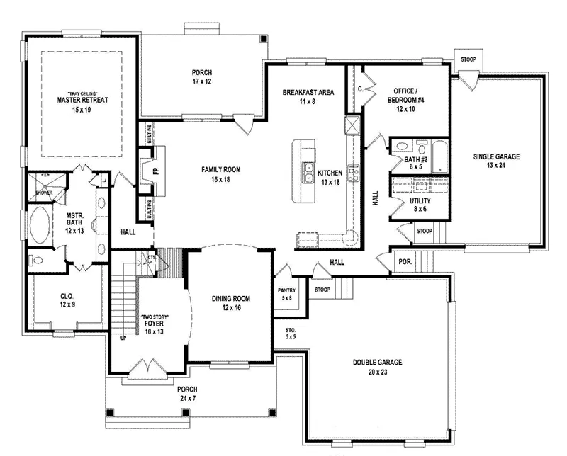 Luxury House Plan First Floor - 087S-0306 - Shop House Plans and More