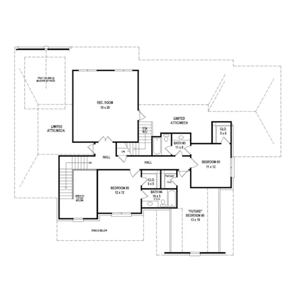 Farmhouse Plan Second Floor - 087S-0306 - Shop House Plans and More