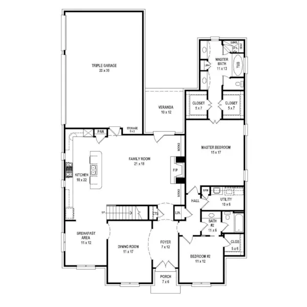 Luxury House Plan First Floor - 087S-0307 - Shop House Plans and More