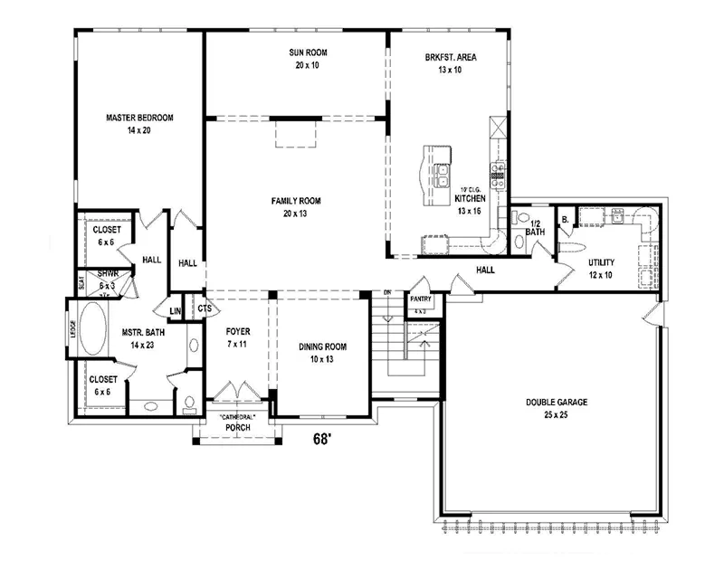 Mountain House Plan First Floor - 087S-0308 - Shop House Plans and More