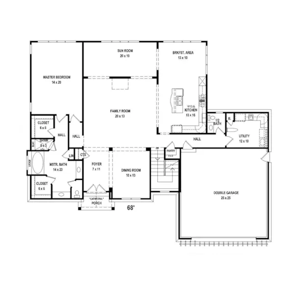 Rustic House Plan First Floor - 087S-0308 - Shop House Plans and More