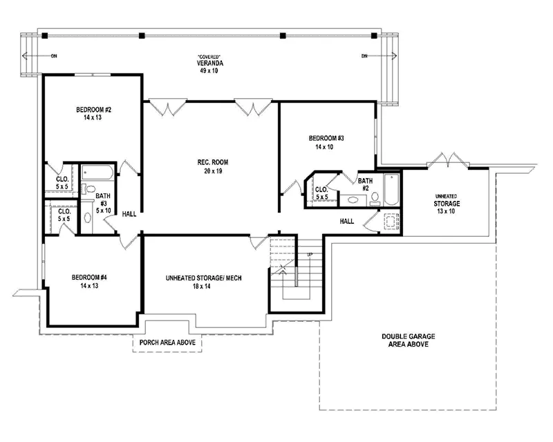 Mountain House Plan Lower Level Floor - 087S-0308 - Shop House Plans and More
