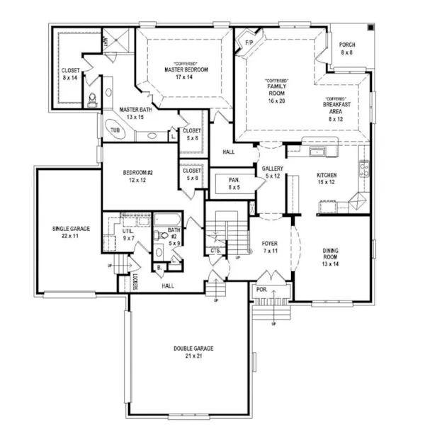 Traditional House Plan First Floor - 087S-0310 - Shop House Plans and More