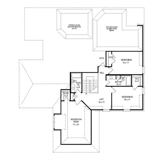 Traditional House Plan Second Floor - 087S-0310 - Shop House Plans and More