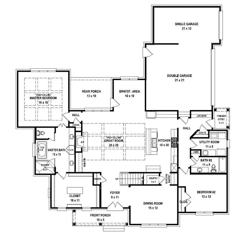 Country House Plan First Floor - 087S-0311 - Shop House Plans and More