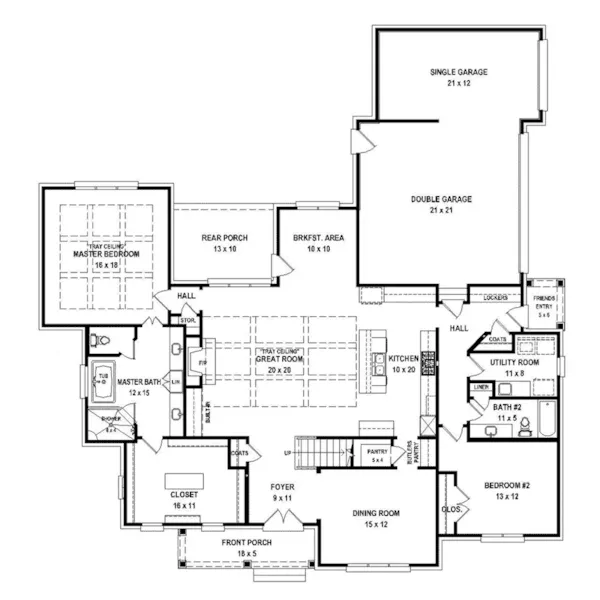 Luxury House Plan First Floor - 087S-0311 - Shop House Plans and More