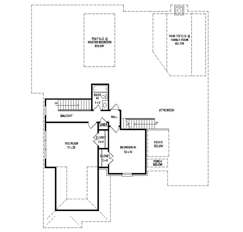 Mountain House Plan Second Floor - 087S-0312 - Shop House Plans and More