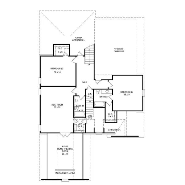 Traditional House Plan Second Floor - 087S-0313 - Shop House Plans and More