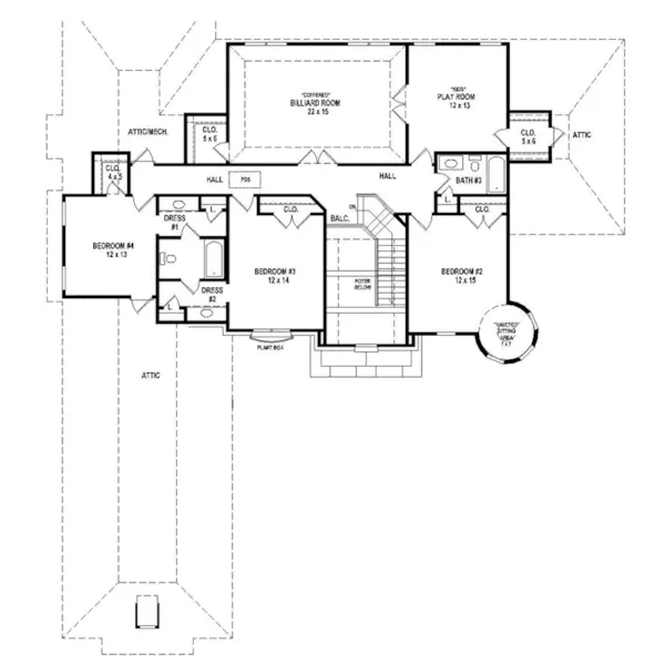 European House Plan Second Floor - 087S-0315 - Shop House Plans and More