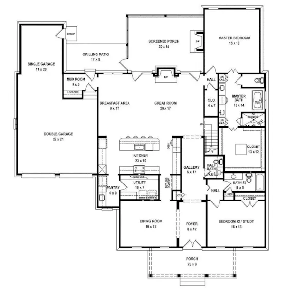 Luxury House Plan First Floor - 087S-0316 - Shop House Plans and More