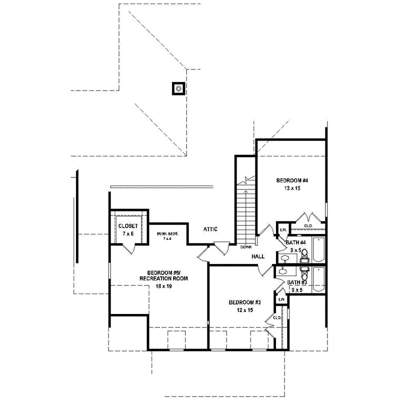 Southern House Plan Second Floor - 087S-0316 - Shop House Plans and More