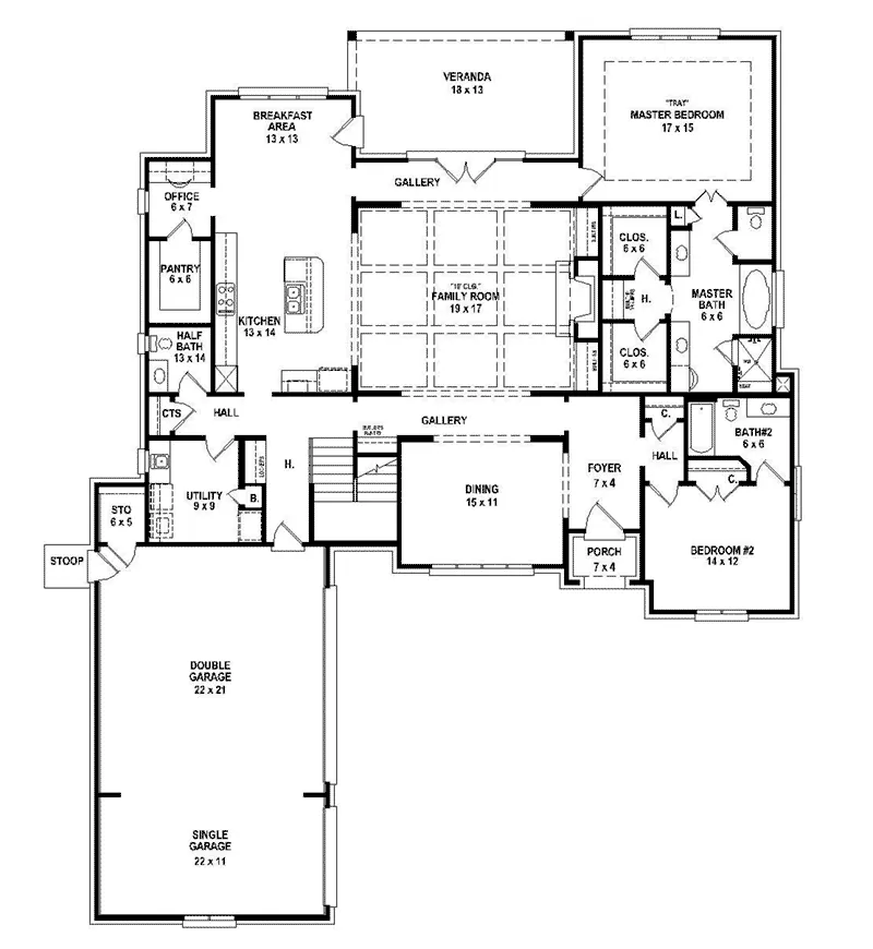 Luxury House Plan First Floor - 087S-0318 - Shop House Plans and More