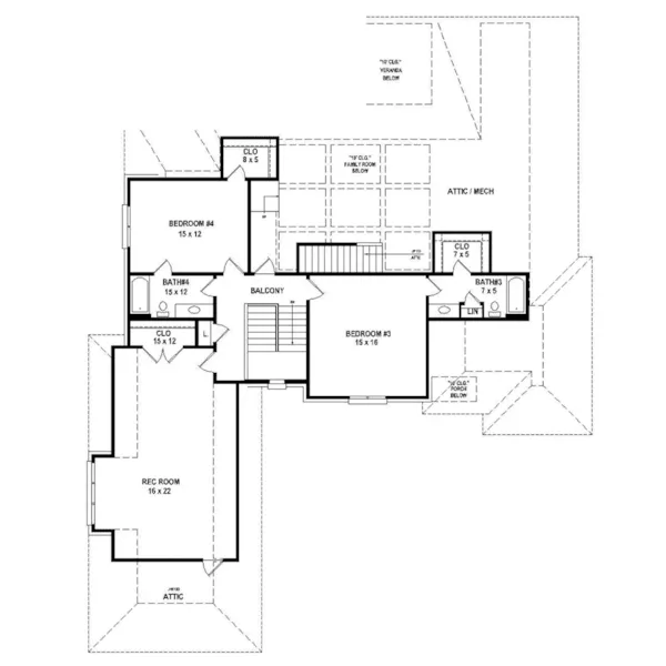 European House Plan Second Floor - 087S-0318 - Shop House Plans and More