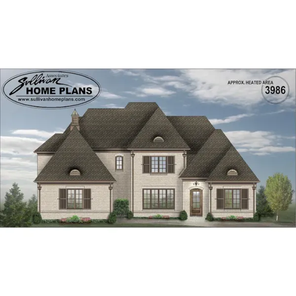 European House Plan Front of Home - 087S-0318 - Shop House Plans and More