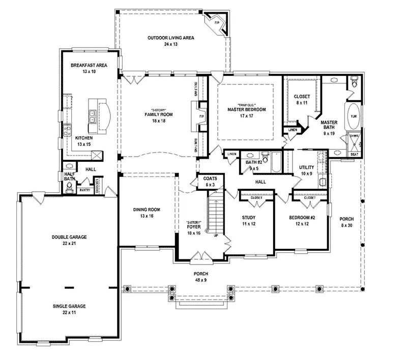 Country House Plan First Floor - 087S-0319 - Shop House Plans and More